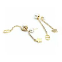 Dior Women Tribales Earrings Gold-Finish Metal White Resin Pearls and White Crystals (1)