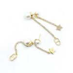 Dior Women Tribales Earrings Gold-Finish Metal White Resin Pearls and White Crystals - immagine 3