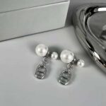Dior Women Tribales Earrings Silver-Finish Metal with White Resin Pearls - Image 7