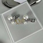 Dior Women Tribales Earrings Silver-Finish Metal with White Resin Pearls - Image 6