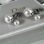 Dior Women Tribales Earrings Silver-Finish Metal with White Resin Pearls - Image 4