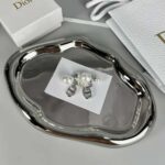 Dior Women Tribales Earrings Silver-Finish Metal with White Resin Pearls - Image 3