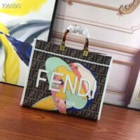 Fendi FF Women Sunshine Medium FF Glazed Fabric Shopper Inlay (3)