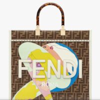 Fendi FF Women Sunshine Medium FF Glazed Fabric Shopper Inlay (3)