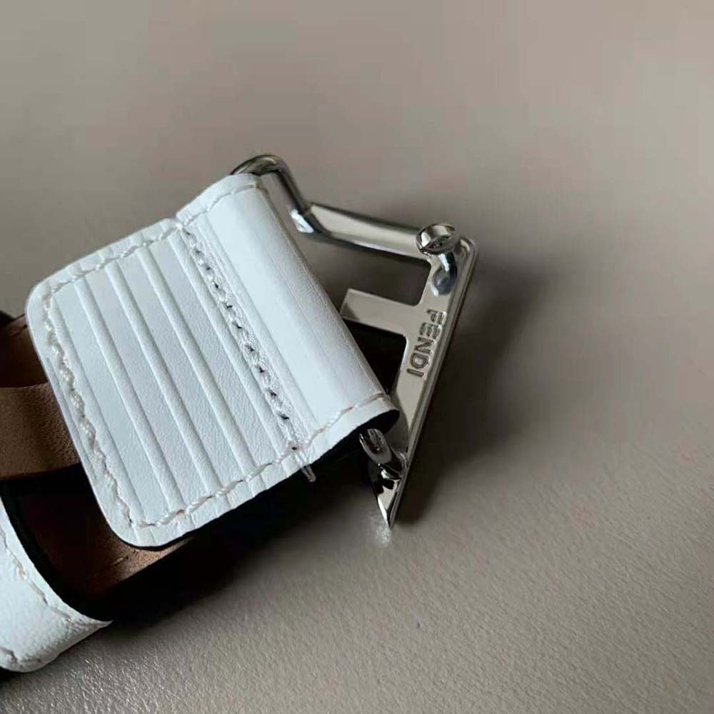 Fendi Men White Leather Belt (9)