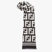 Fendi Women Beige Wool and Silk Scarf (1)