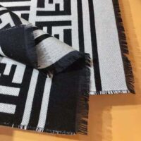 Fendi Women Beige Wool and Silk Scarf (1)