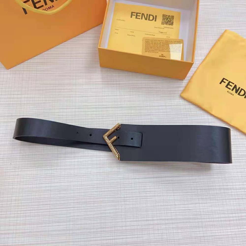 Fendi Women Black Leather Belt (3)