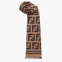 Fendi Women Black Wool and Silk Scarf (1)