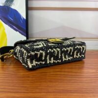 Fendi Women FF Baguette Black Raffia Back Crocheted FF (2)