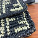 Fendi Women FF Baguette Black Raffia Back Crocheted FF – Image 8