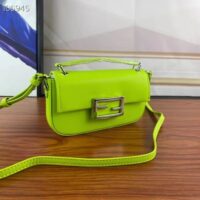 Fendi Women FF Baguette Phone Pouch Acid Green Silk Pouch (1)