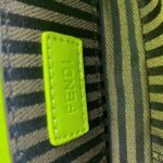 Fendi Women FF Baguette Phone Pouch Acid Green Silk Pouch - Image 9