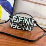 Fendi Women FF Baguette Phone Pouch Two-Tone Leather Fendi Roma Capsule Bag - Bild 2