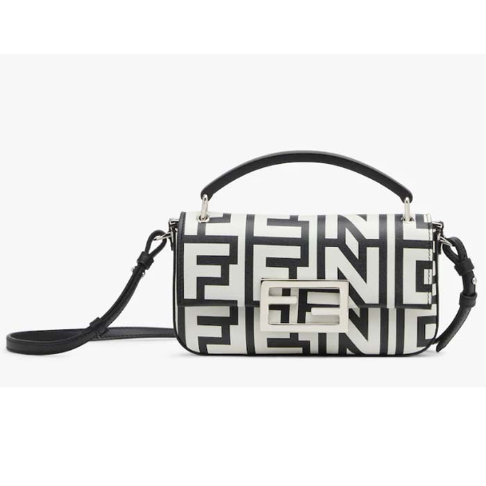 Fendi Women FF Baguette Phone Pouch Two-Tone Leather Fendi Roma Capsule Bag