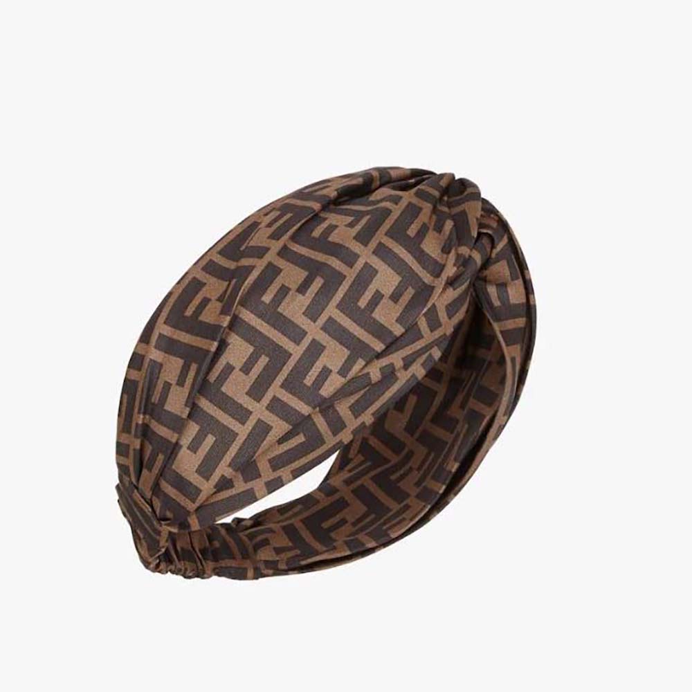 Fendi Women FF Band FF Band Brown Silk Bandeau Top