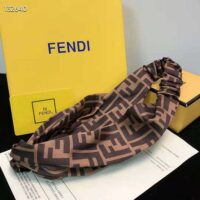 Fendi Women FF Band FF Band Brown Silk Bandeau Top (1)