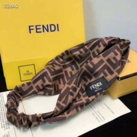 Fendi Women FF Band FF Band Brown Silk Bandeau Top (1)