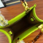 Fendi Women FF Mini Sunshine Shopper Acid Green Leather Mini Bag - Image 5