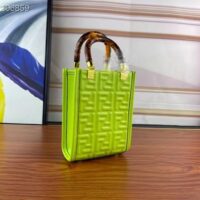 Fendi Women FF Mini Sunshine Shopper Acid Green Leather Mini Bag (9)