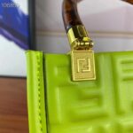 Fendi Women FF Mini Sunshine Shopper Acid Green Leather Mini Bag - Image 6
