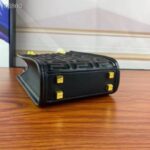 Fendi Women FF Mini Sunshine Shopper Black Leather Mini Bag - Imagen 4