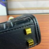 Fendi Women FF Mini Sunshine Shopper Black Leather Mini Bag (2)