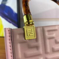 Fendi Women FF Mini Sunshine Shopper Pink Leather Mini Bag (6)