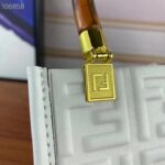 Fendi Women FF Mini Sunshine Shopper White Leather Mini Bag - Image 6