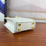 Fendi Women FF Mini Sunshine Shopper White Leather Mini Bag - Image 4