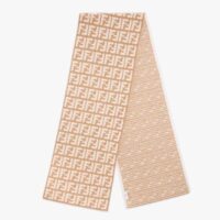 Fendi Women FF Scarf Beige Cashmere Scarf (1)