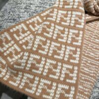 Fendi Women FF Scarf Beige Cashmere Scarf (1)