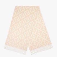 Fendi Women FF Scarf Pale Pink Cashmere Scarf (1)