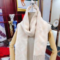 Fendi Women FF Scarf Pale Pink Cashmere Scarf (1)