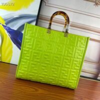 Fendi Women FF Sunshine Medium Acid Green Leather Shopper (9)