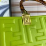 Fendi Women FF Sunshine Medium Acid Green Leather Shopper - Imagen 6