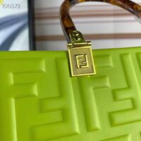 Fendi Women FF Sunshine Medium Acid Green Leather Shopper (9)