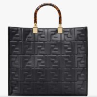 Fendi Women FF Sunshine Medium Black Leather Shopper (6)