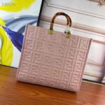Fendi Women FF Sunshine Medium Pink Leather Shopper - immagine 2
