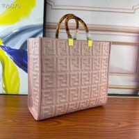 Fendi Women FF Sunshine Medium Pink Leather Shopper (7)