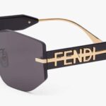 Fendi Women Fendigraphy Black Shield Sunglasses - Image 3