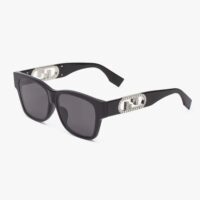 Fendi Women O’Lock Black Acetate Sunglasses with Logo in Crystals (1)