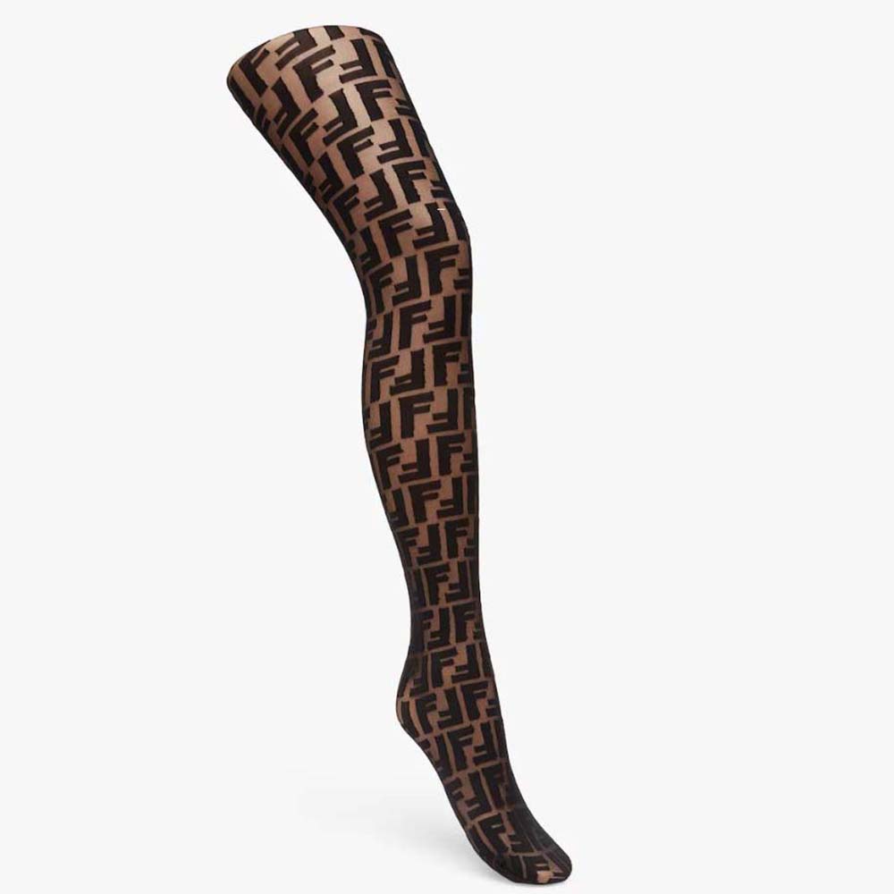 Fendi Women Tights Black Nylon Pantyhose