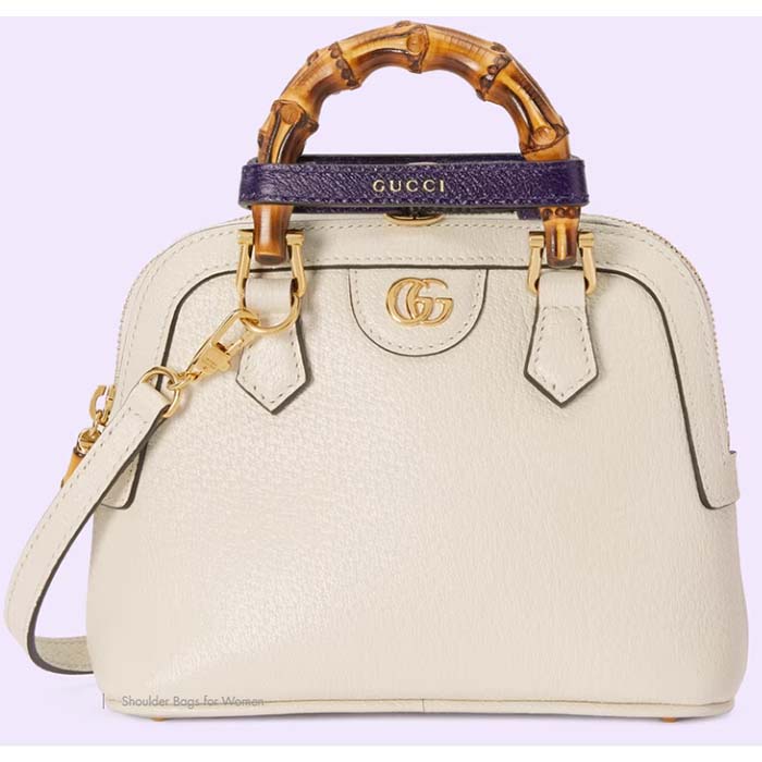 Gucci GG Women Gucci Diana Mini Tote Bag White Leather Double G