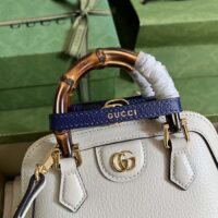 Gucci GG Women Gucci Diana Mini Tote Bag White Leather Double G (1)