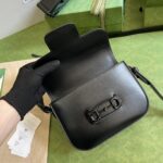 Gucci GG Women Horsebit 1955 Small Shoulder Bag Black Leather - immagine 6