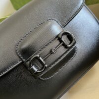 Gucci GG Women Horsebit 1955 Small Shoulder Bag Black Leather (1)