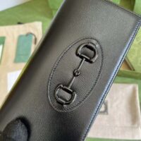 Gucci GG Women Horsebit 1955 Wallet Chain Black Leather Black Brass Hardware (6)