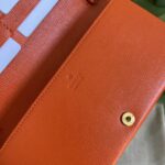Gucci GG Women Horsebit 1955 Wallet Chain Orange Leather Orange Brass Hardware - Bild 10
