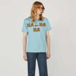Gucci Men GG HA HA HA Cherry T-Shirt Light Blue Medium Cotton Jersey Crewneck - Image 12
